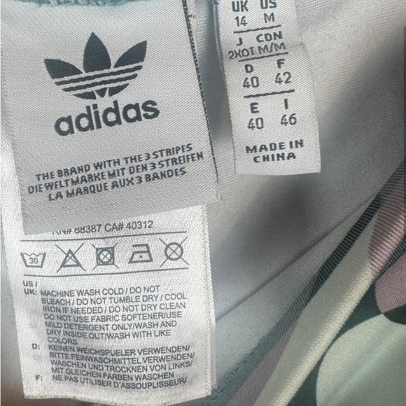 Adidas Hattie Stewart Green Grey Smiley face Leggings size Med Camouflage Style - Picture 6 of 7